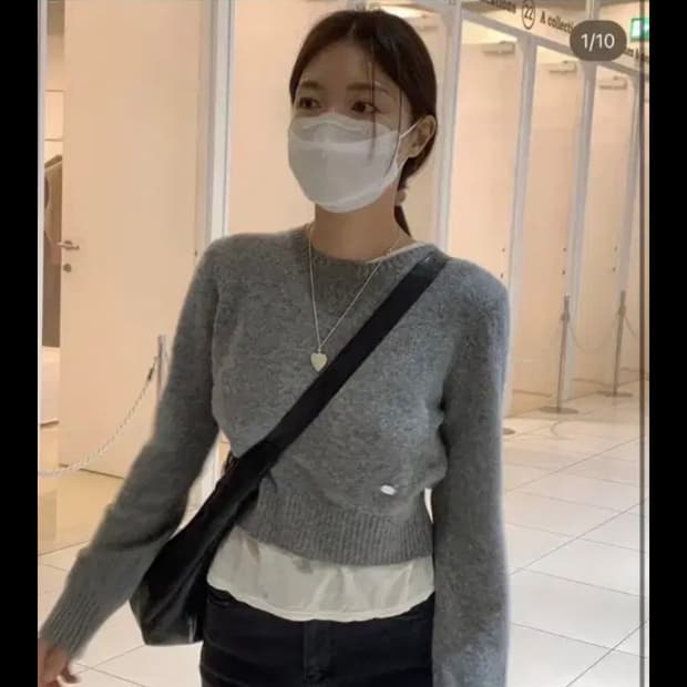 타낫 크루넥니트 그레이