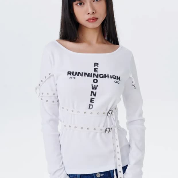 러닝하이 벨트 슬림 롱슬리브 티
