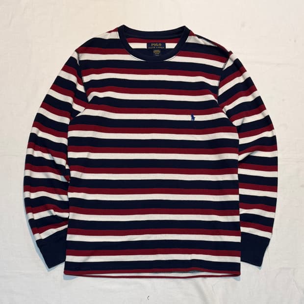 희귀) 폴로 랄프로렌 버건디 와플 써멀 롱슬리브