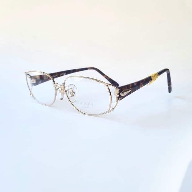 데드스탁 고급스러운 골드 금테 & 호피 다리 안경테  165