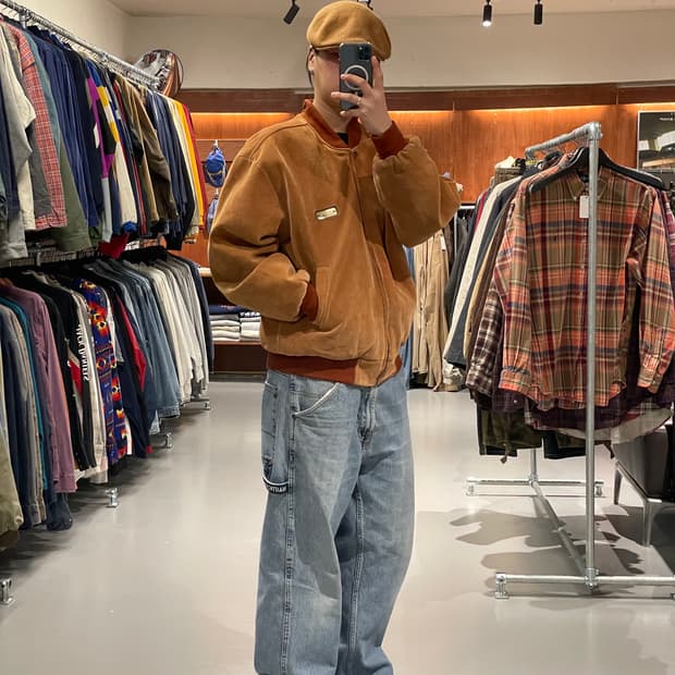 90s 빈티지 스웨이드 봄버 자켓