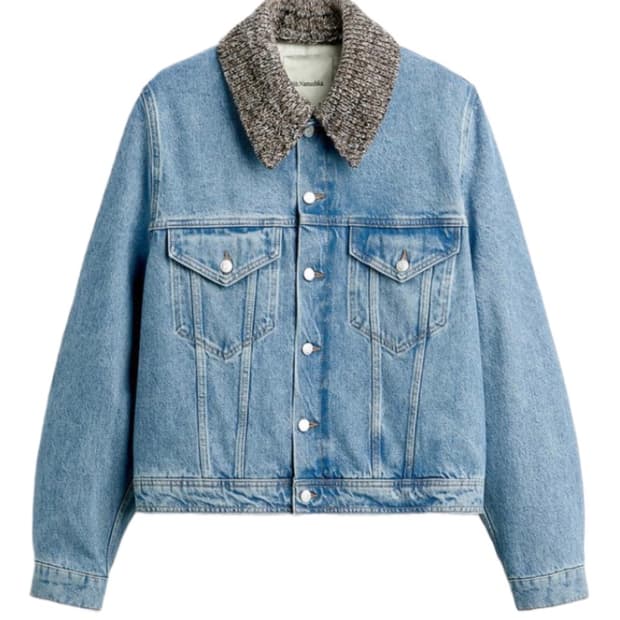 [L] 자라 x 나누시카 데님 자켓 닷 칼라 블루 Nanushka