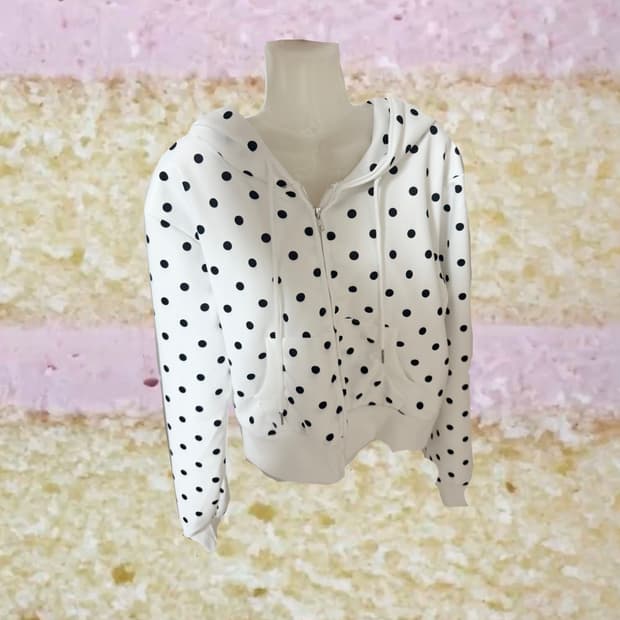 착샷)도트무늬 투웨이후드집업➿