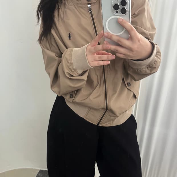 폴로 랄프로렌 탄베이지 폴리쉘 해링턴 자켓