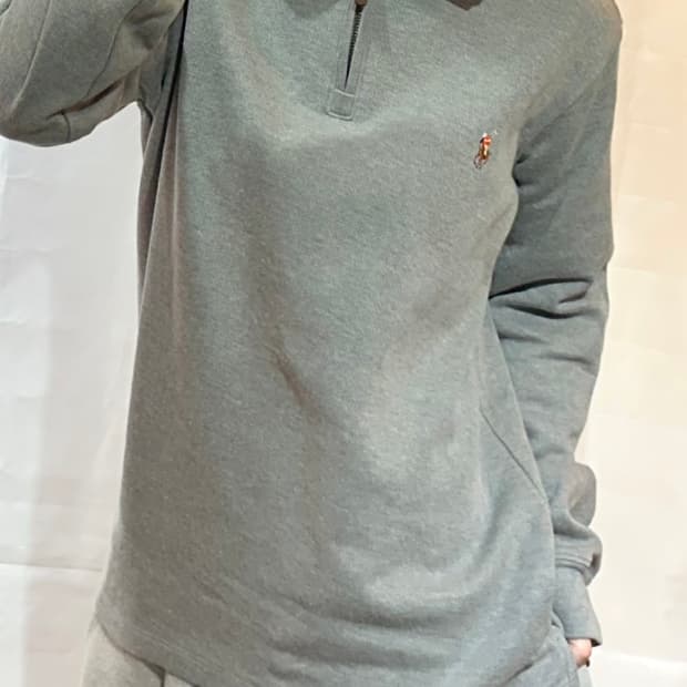 폴로랄프로렌 멀티 포니 그레이 반집업 니트