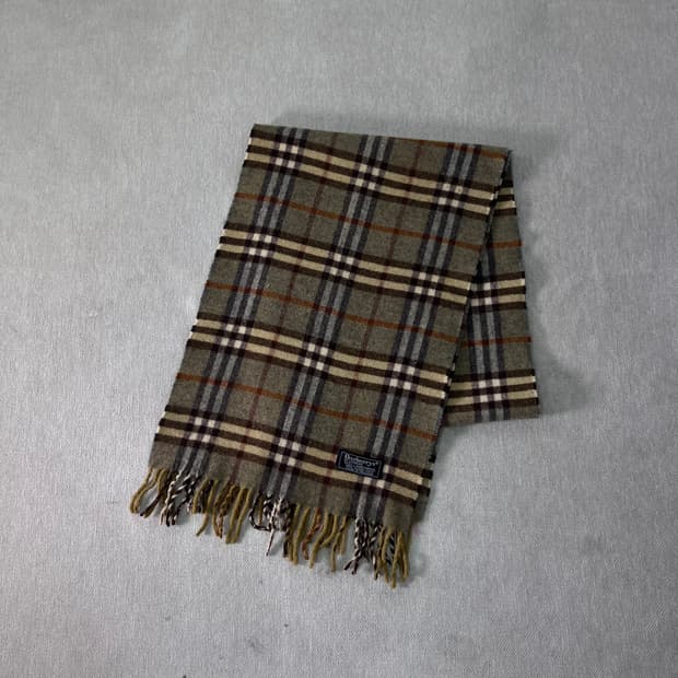 버버리 노바체크 램스울 그린 머플러 