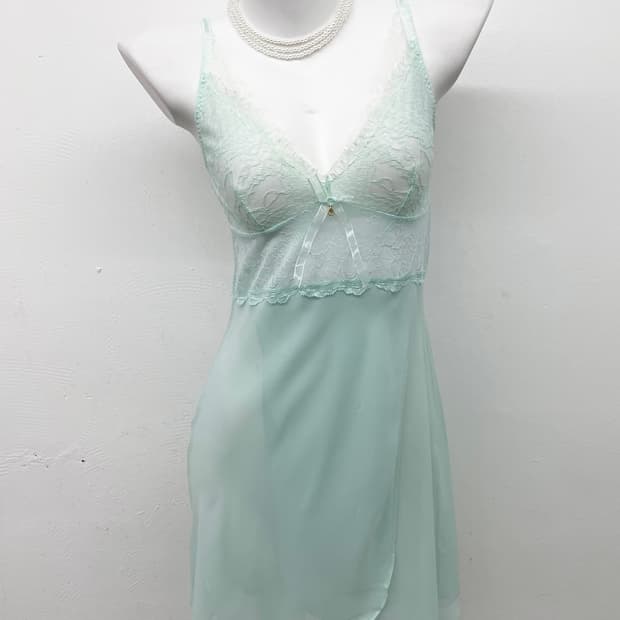 민트페어리 레이스 시어 슬립