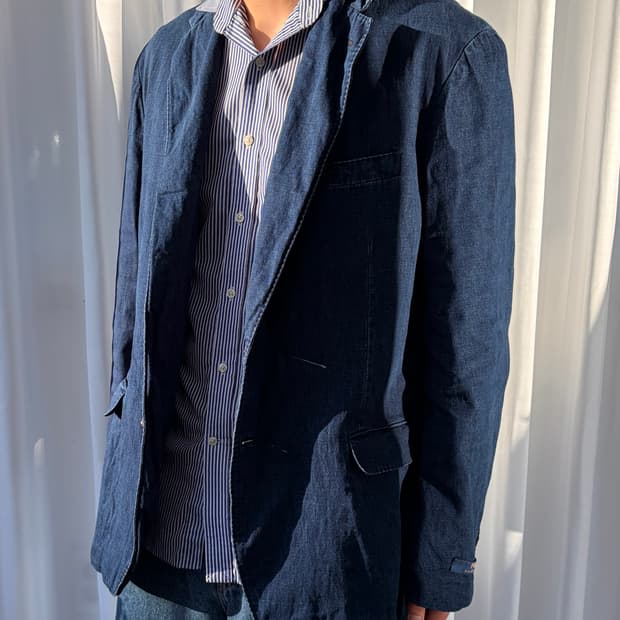 [XL]폴로 랄프로렌 인디고 데님 블레이저 자켓