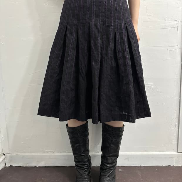 lanvin pleats midi skirt
