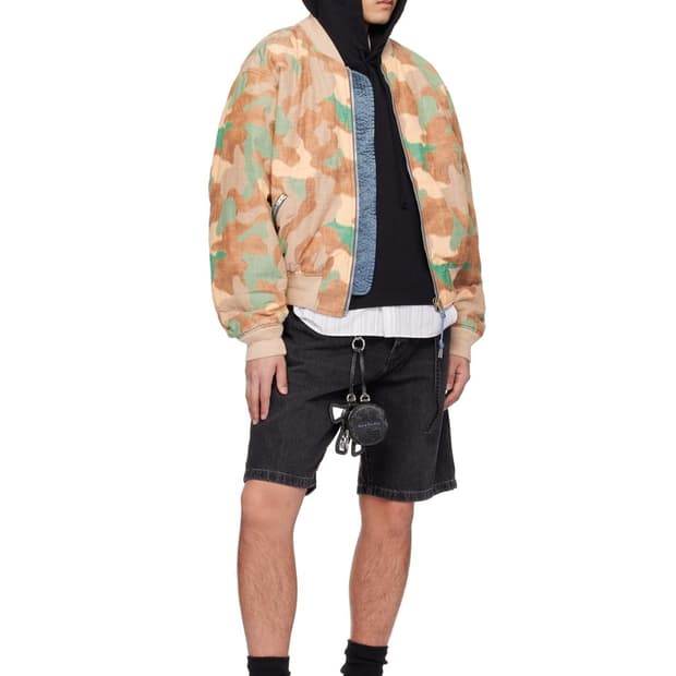 아크네 봄버 자켓 오렌지 그린 L