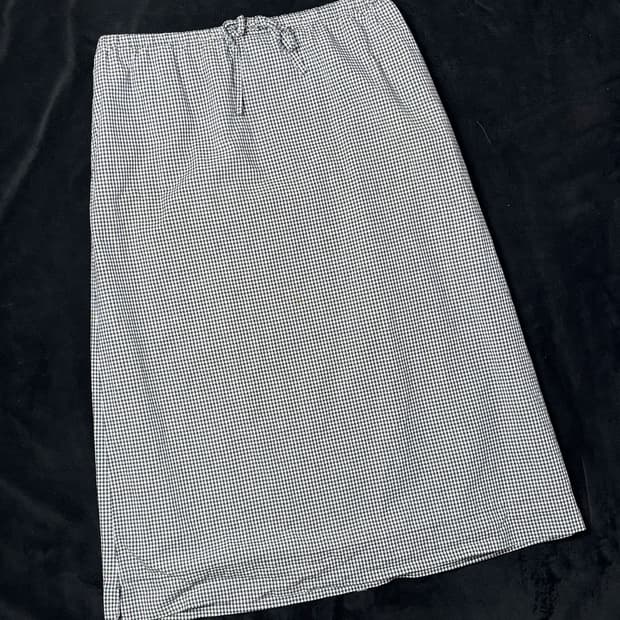 일본빈티지 스몰 체크 롱스커트