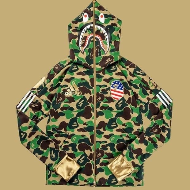 아디다스  베이프 BAPE 샤크 카모 후드집업 슈퍼볼