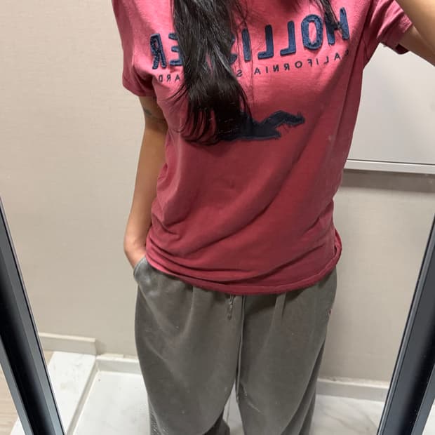 홀리스터 핑크 반팔 s