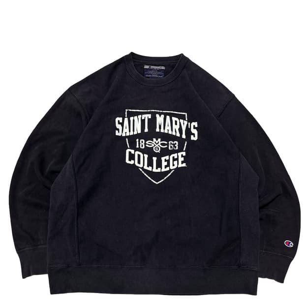 챔피온 리버스위브 블랙 맨투맨