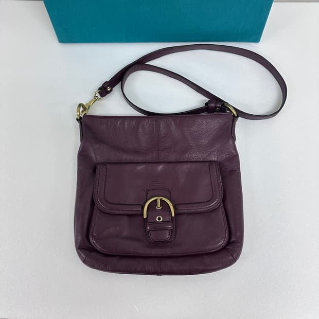 COACH 코치 버건디 가죽 숄더백 크로스백