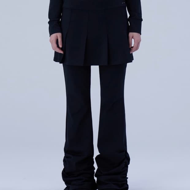 미세키서울 Skirt shirring pants SET BLACK