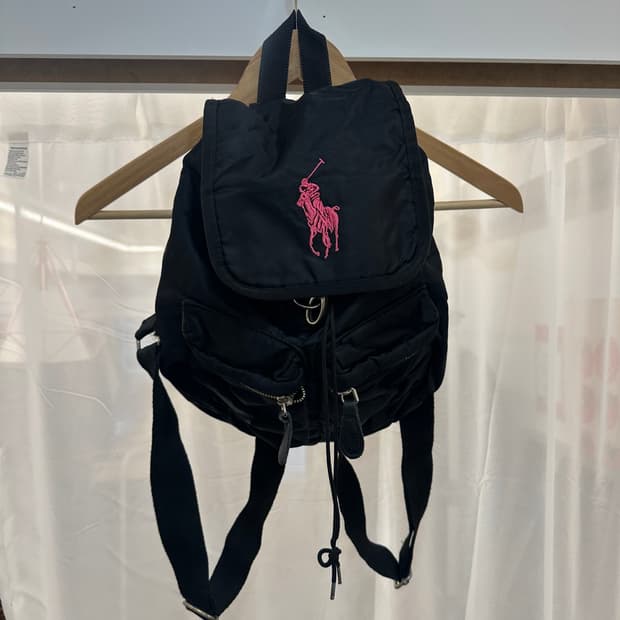 폴로 랄프로렌 핑크 포니 로고 백팩