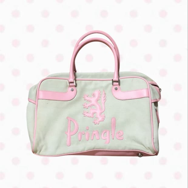 Pringle 핑크베이지 트래블 토트백 히메카지 갸루 보부상