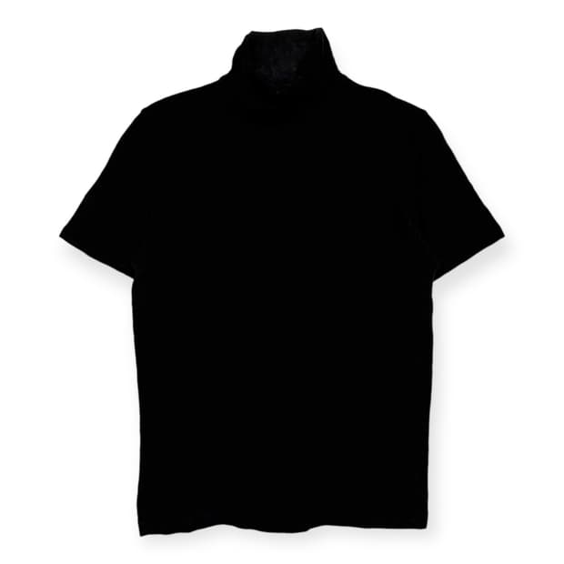 요지야마모토 패턴 터틀넥 니트 티셔츠