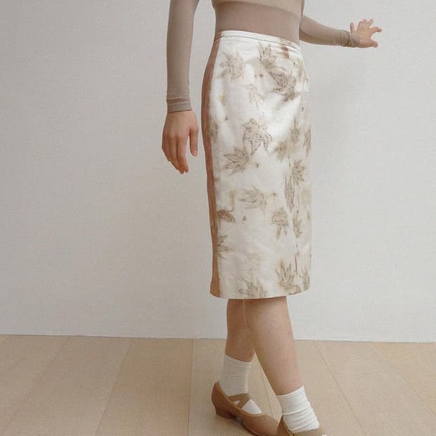 Teak silk skirt