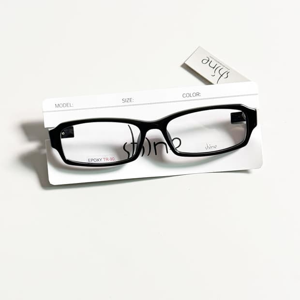 SHINE 블랙 뿔테 스퀘어 에폭시 프레임 빈티지 안경