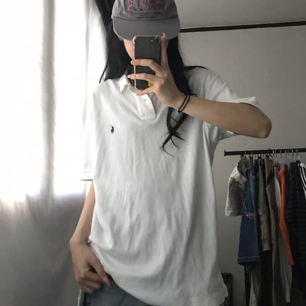 폴로 화이트 반팔티셔츠