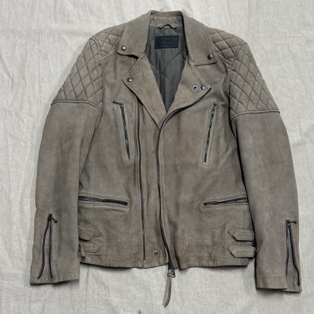 올세인츠 켄지 양가죽 스웨이드 바이커 자켓 M