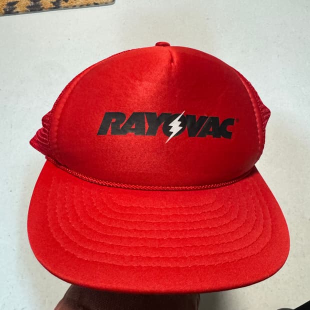 Rayovac 빈티지 매쉬 트러커캡 레드 모자 볼캡 스냅백