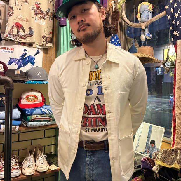 70~80s German Work Jacket White Twill