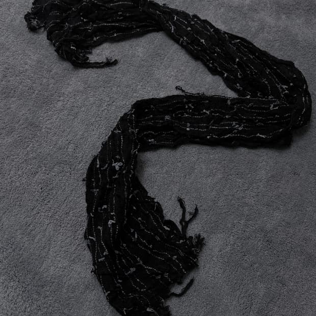 Vintage V-kei,punk black&silver muffler