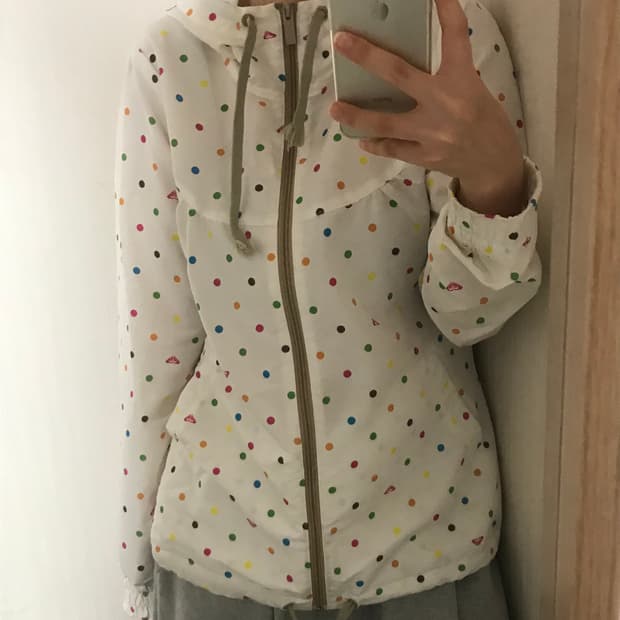 일본빈티지 도트 땡땡이 바람막이