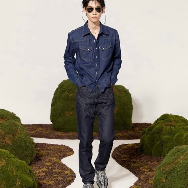 SS23 / WASHED CORSET DENIM SHIRTS/ M