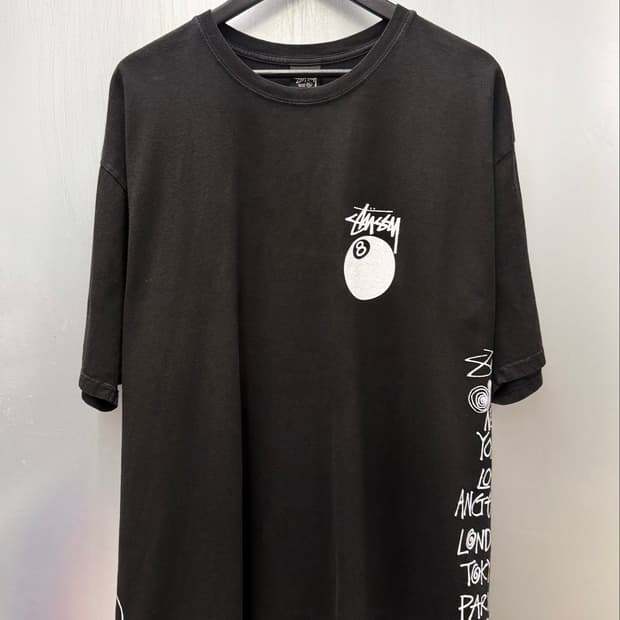 Stussy 스투시 블랙 멀티로고 스컬 그래픽 반소매 티셔츠