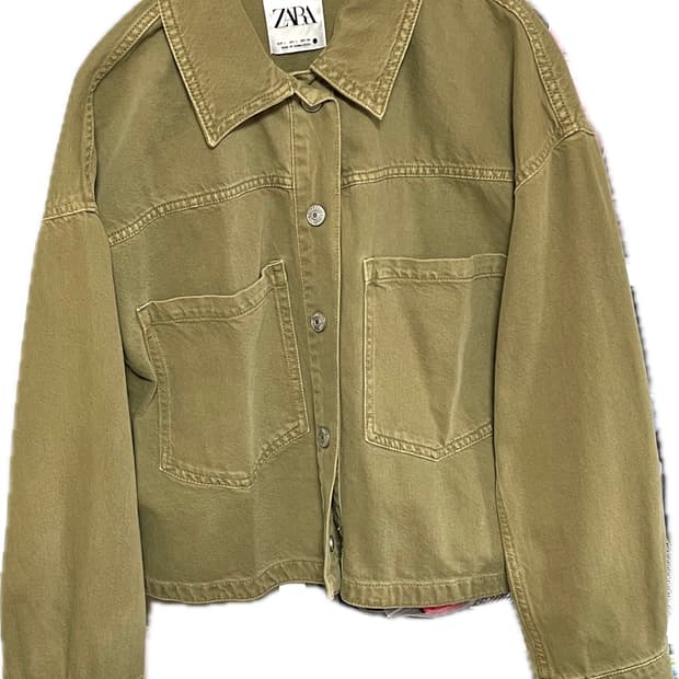 자라 다크올리브 데님 자켓