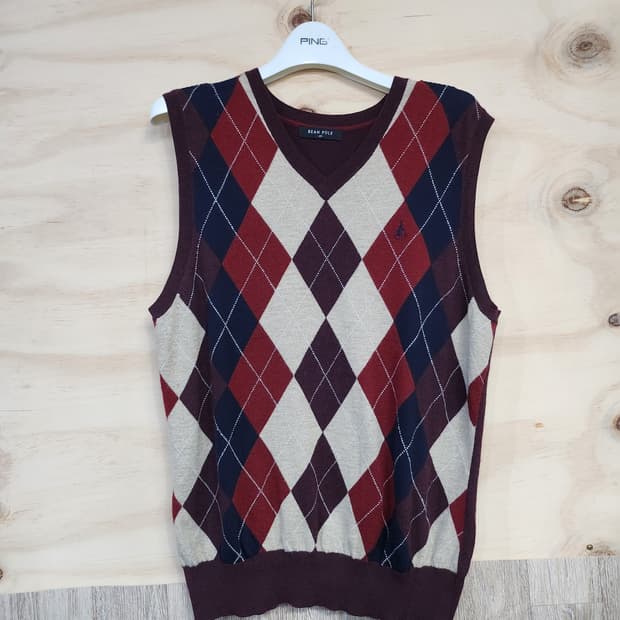 1078) 빈폴 캐시미어블랜드 아가일 니트 베스트