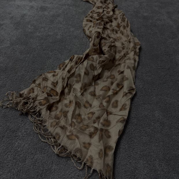 Vintage v-kei punk mood leopard scarf