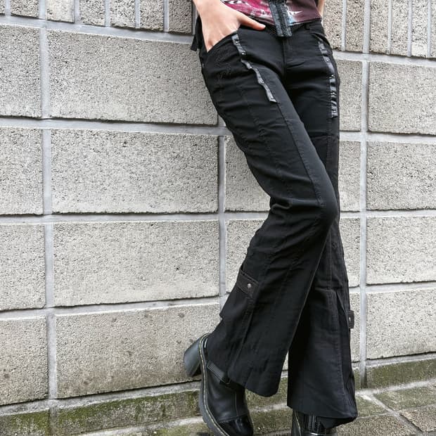 오즈온 고딕 매쉬 부츠컷 팬츠