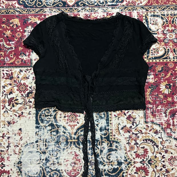 레이스 스트랩 가디건