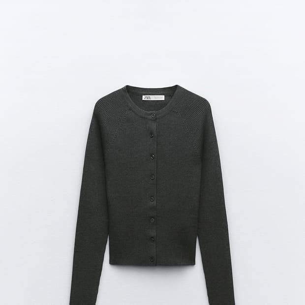 자라 리브드 니트 가디건 그레이 XL