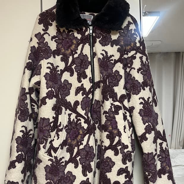 유스배스 퍼플 플라워 집업 자켓