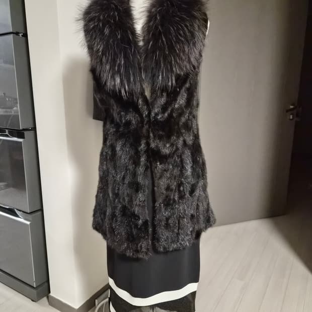 [천연 밍크&라쿤] 대동모피(FurCN) 후드 베스트 (55~66)