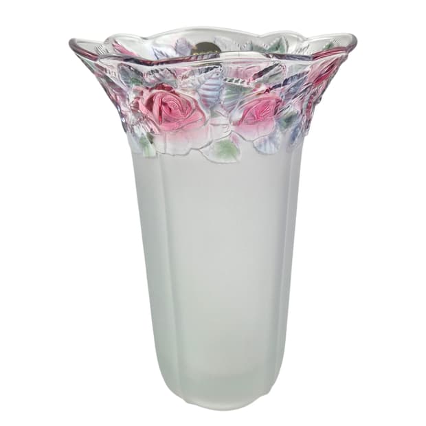 90s 소가 컬러 로즈 불투명 러플 기둥 꽃병