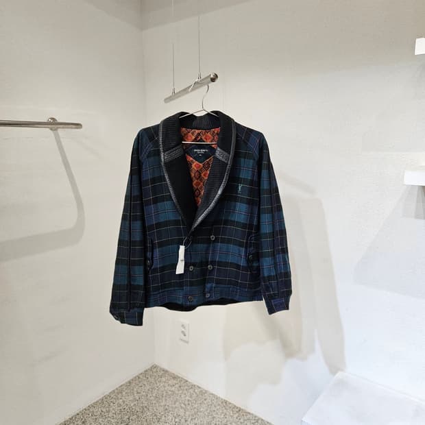 입생로랑 체크 울 자켓