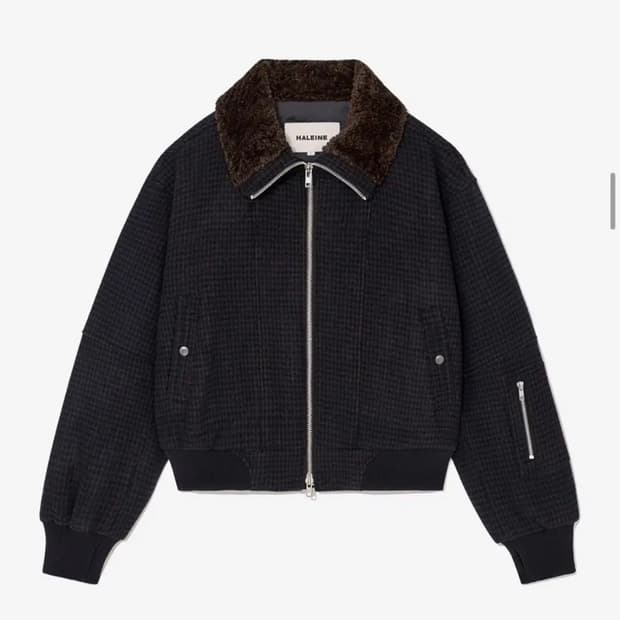 알렌느 하이넥 울 블루종 체크