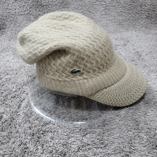라코스테 니트 캡 모자 베이지 울모자