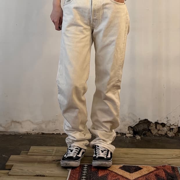 리바이스 501 USA 화이트 데님 팬츠 빈티지