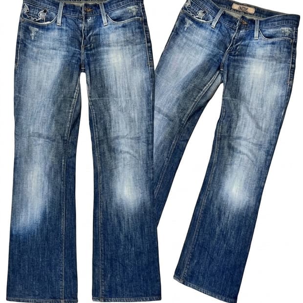 로우라이즈 워싱 팬츠