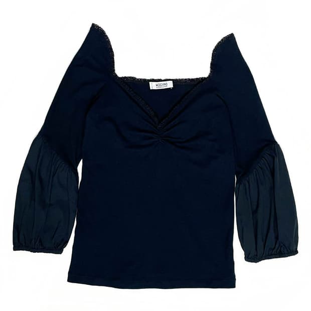 moschino 레이스 오프숄더 티셔츠 