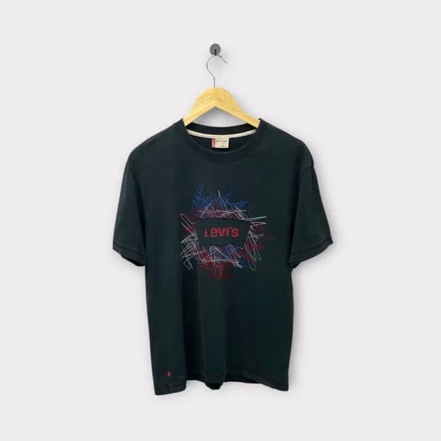  리바이스 자수 프린팅 티셔츠 L 