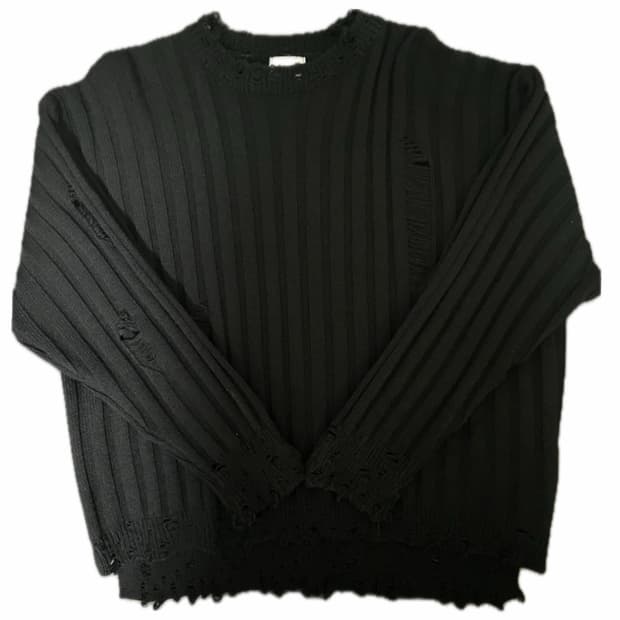 oversize torn black knit